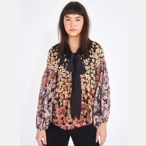 FARM RIO | RAINBOW GARDEN BLOUSE - MULTI / L